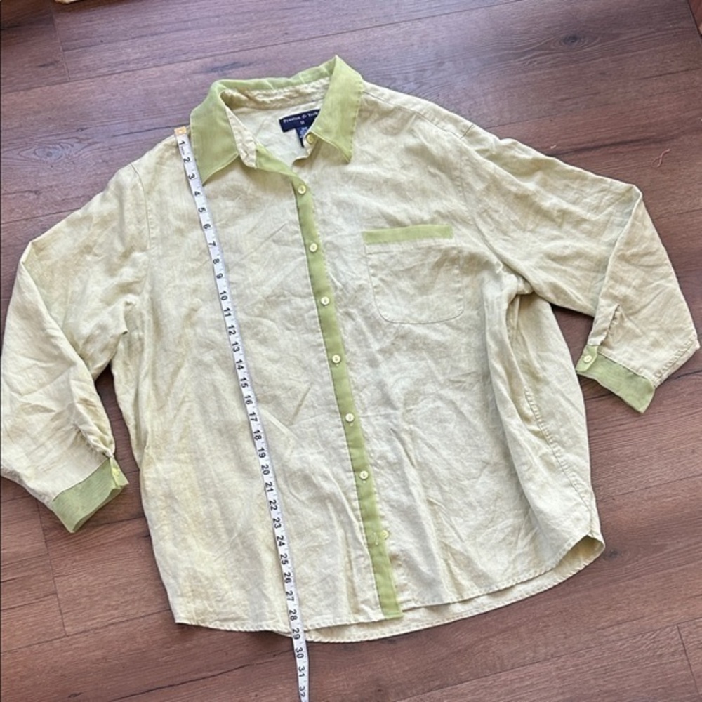 Preston & York Light Olive Linen dress Shirt !! 22w